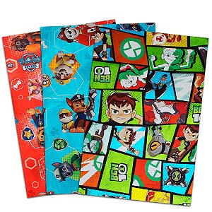 Saco de Presente Personagens tamanho 35x54 cm 40 unidades