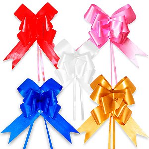 Laço Fácil Liso 30mm X 46cm Kit Com 200 Unidades Sortidas