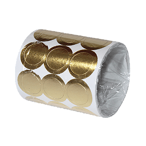 Etiqueta Adesiva para Presente Rolo com 150 Etiquetas Prata e Dourado