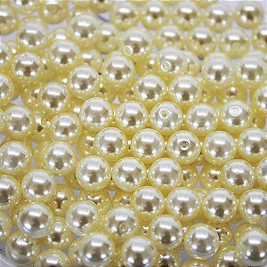 Perola Abs Meio Furo Cor Creme Pacote com 100 unidades Creme MF 7mm