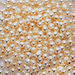Perola Abs Meio Furo Cor Champanhe Pacote com 100 unidades Champanhe MF 4mm