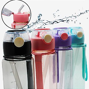 Garrafa De Água Squeeze Academia 700ML Com Canudo