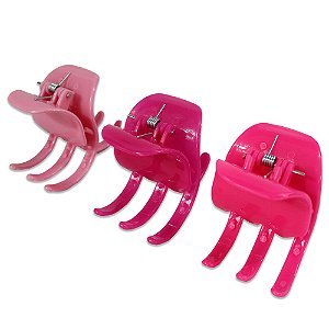 Pacote com 12 Unidades Piranha Prendedor de Cabelos Grande