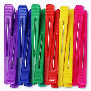 Kit com 12 Peças de Presilha Bico de Pato Tamanho 1x8 cm