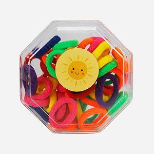 caixa de xuxinha para cabelo colorido 40 a 120 unidades