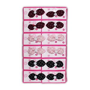 Kit com 12 Presilhas Lacinho para cabelo Modelo Gota
