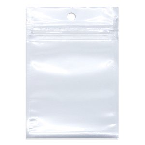 100 un Saco Hermético 7x10cm Fundo Branco Visor com Furo