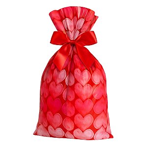 Saco para Presentes Laminado Tema Romântico 30x44cm 50 unidades