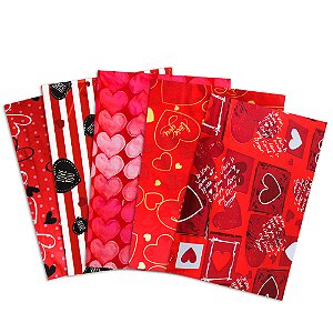 50 Sacos de Presente Laminado Romântico Tam 35x54 cm Packpel