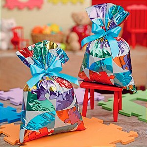 Saco para Presentes Laminado Temas Kids 45x59 cm 25 unidades