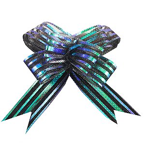 Kit 100 unidade Laço Fácil de Organza 30mm x 46cm furta cor