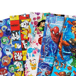 40 Sacos de Presente Personagens Diversas Estampas 35x54 cm