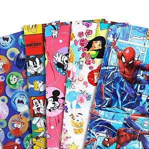 25 Sacos de Presente Personagens Diversas Estampas 50x70 cm