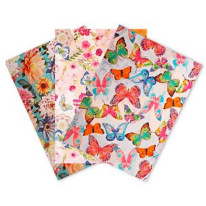 50 Saco de presentes Laminados Cromus 35X54 cm Tema Feminino