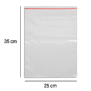 Saco Zip Lock 25x35 cm 100 unidades Transparente
