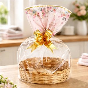 25 Unidades Saco Para Cesta Tema Floral Packpel 45x59 cm