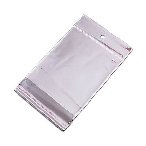 100 Unidades saco Plástico Adesivado com Solapa 10x13+3 cm