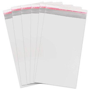 100 Unidades saco Plástico Adesivado sem Solapa 12x18 cm