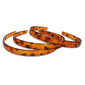 Tiara de cabelo de Plástico, pacote com 12 unidades Marrom 11mm