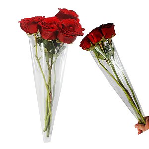 Embalagem Cone para Flores 2,5+13x48cm com 100 unidades