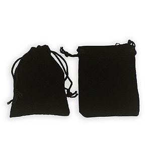 Kit 50 pçs Saquinho de Veludo Preto Para Joias Tam. 7x9 cm