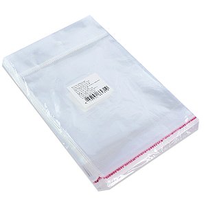 100 Unidades saco Plástico Adesivado com Solapa 12x12+3 cm