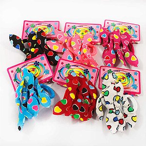 Kit 48 Xuxinha Com Laço Para Cabelo Laço Corações Coloridos