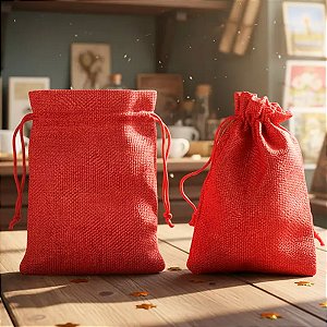 Kit com 10 Saquinhos de Juta 12x17 cm Cordão para Fechamento