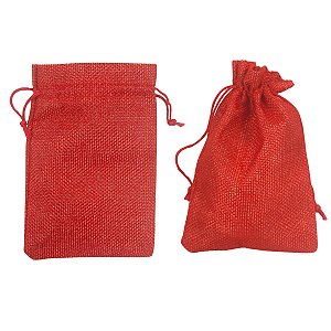 Kit com 10 Saquinhos de Juta 10x15 cm Cordão para Fechamento