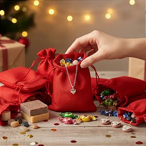 Kit com 10 Saquinhos de Juta 10x15 cm Cordão para Fechamento