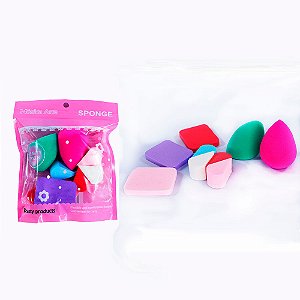 Kit Com 9 Esponjas Para Maquiagem Coloridas Formatos Diversos