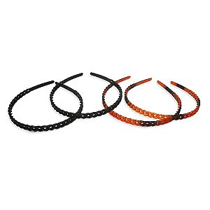 Tiara de cabelo de Plástico, pacote com 12 unidades Preto e marrom