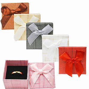 Kit 24 Caixas para Anel e Aliança Tam 5x5cm xadrez