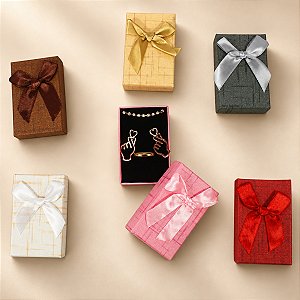 Kit 24 unidades Caixa para Conjunto de Joias 5x8cm xadrez