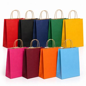 Sacola Kraft Alça Torcida Tam. 31x23x10 Premium Presente Pacote 10un
