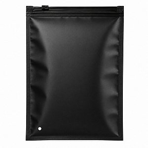 Kit 50 unidades Saco Zíper Trilho Preto 18x25 cm