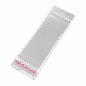 100 unidades Saco Plástico Adesivado com Solapa 7x17cm+3