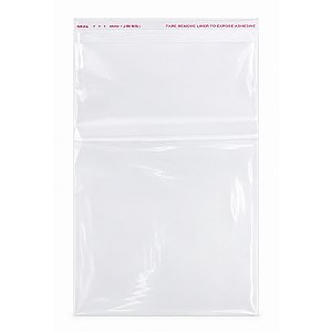 100 unidades Saco Plástico Adesivado Sem Solapa 25x35cm