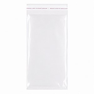 100 Sacos Adesivado 9x17 Transparente Sem Solapa