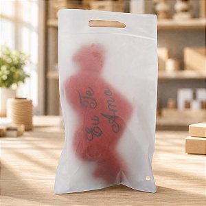 50 Sacolas plastica Eva Transparente fosco zip  20x30+6cm