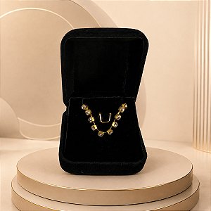 Caixinha de Veludo para Colar Corrente Pingente 5x5cm