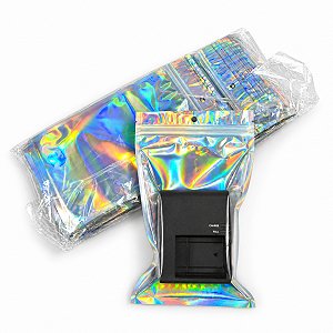 Saco Holográfico 12x20cm Zip Lock Hermético Kit 100 Unidades
