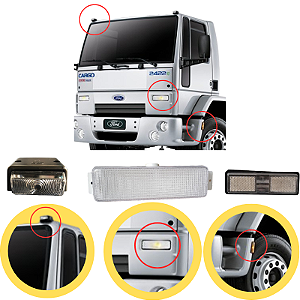 Lanterna Estribo+delimitadora+pisca LD Ford Cargo até 2011
