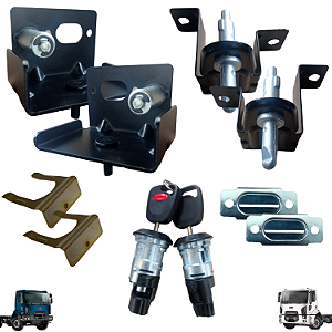 PAR CILINDRO+TRAVA+4 SUPORTES TRINCO CAPO FORD CARGO NOVO