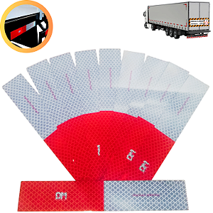 KIT 10 FAIXA REFLETIVA LATERAL ESQUERDO CAMINHÃO/ONIBUS/VAN