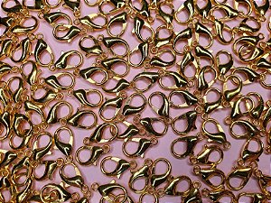 Fecho lagosta dourado 14mm 06 unidades