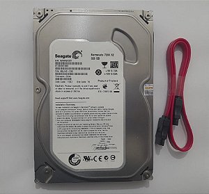 HD Seagate 320 Gigas Sata 7200 Rpm + Cabo Sata para PCs e Desktops