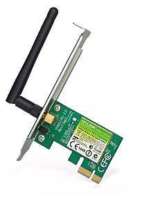 Placa de Rede WiFi TP-Link 150 Mbps (2.4 GHz) Pci-Ex x1 para Pcs e Desktops