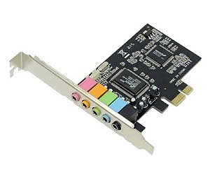 Placa de Som C-Media CMI8738 PCI-Express x1 para PCs e Desktops