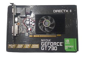 Placa de Vídeo Nvidia GT 730 2 Gigas DDR3 128 Bits PCI-Ex com HDMI